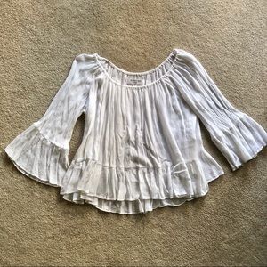 Flouncy Sleeve Boho Crepe Top